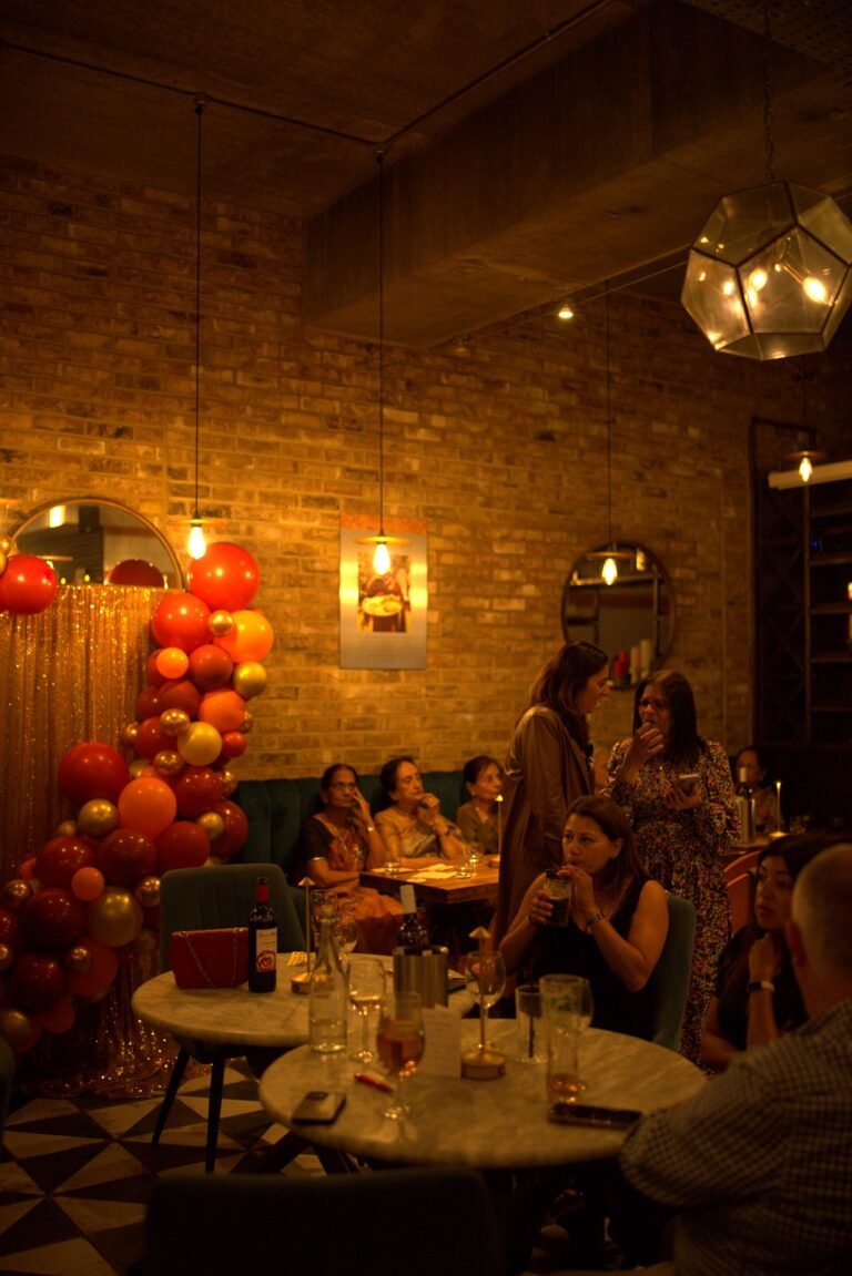 Guests celebrating at a private party in the Chit Chaat dining room